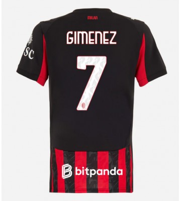 AC Milan Santiago Gimenez #7 Replika Hjemmebanetrøje Dame 2025-26 Kortærmet